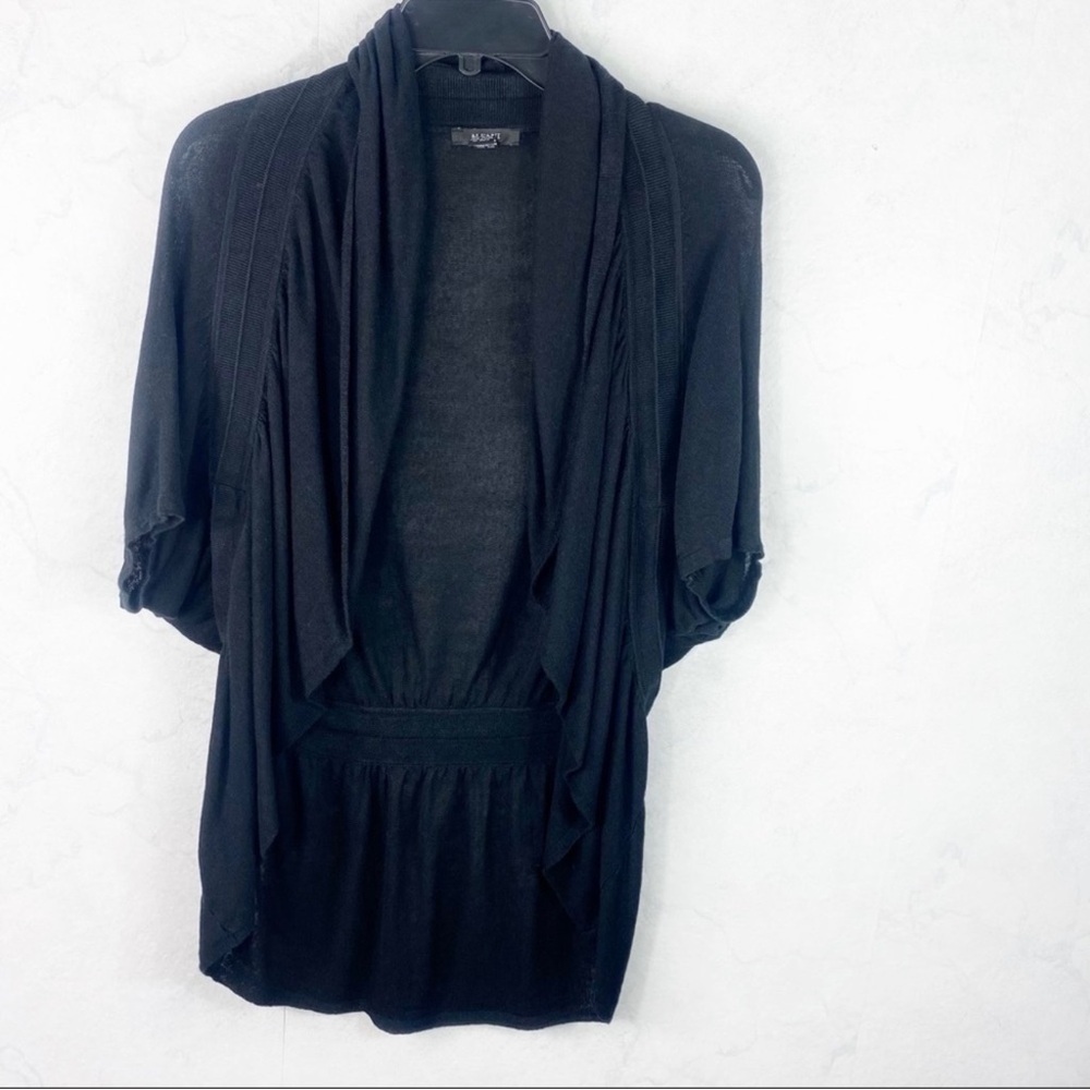Alfani Elegant Black Open-Front Cardigan